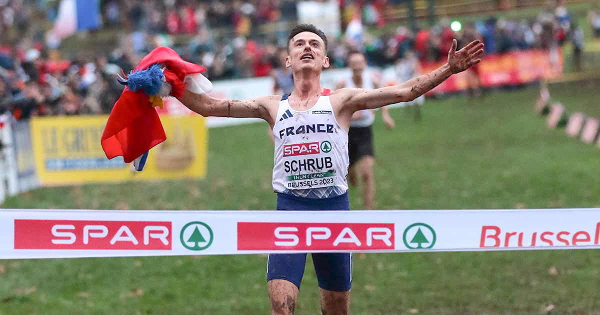 Yann Schrub est devenu le premier Français de l'histoire sacré chez les seniors aux Championnats d'Europe de cross-country à Bruxelles.
